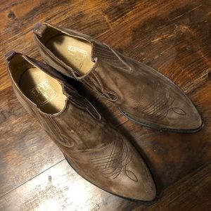 Frye Pointed Moto Chelsea Cowboy Boot Gray